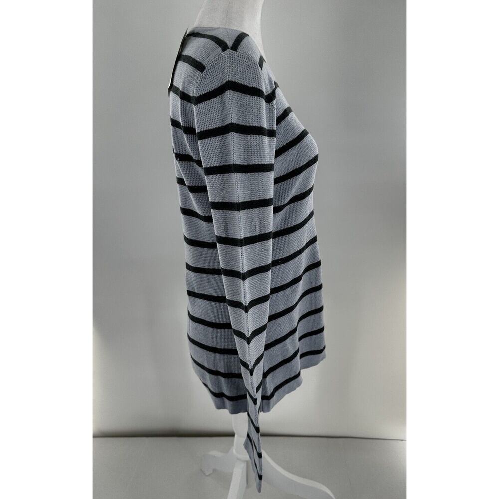 Kinross Cashmere Thermal Crewneck Sweater Sz M Waffle Knit Stripe Minimal $260 - Picture 3 of 11